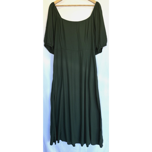 Old Navy Fit Flare Peasant Midi Dress Size XL Tall Heritage Holiday Smocked - Picture 2 of 13